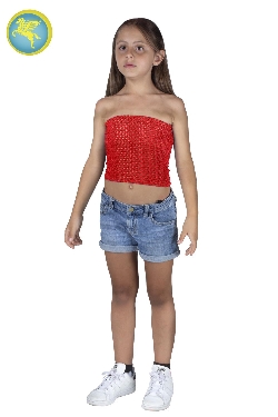 TOP ELASTICO TINTA UNITA ROSSO